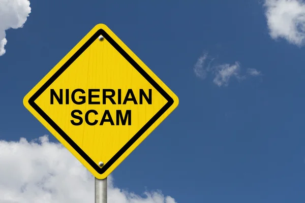 Nigérian Scam Avertissement signe — Photo