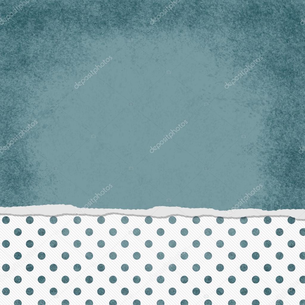 Square Blue and White Polka Dot Torn Grunge Textured Background