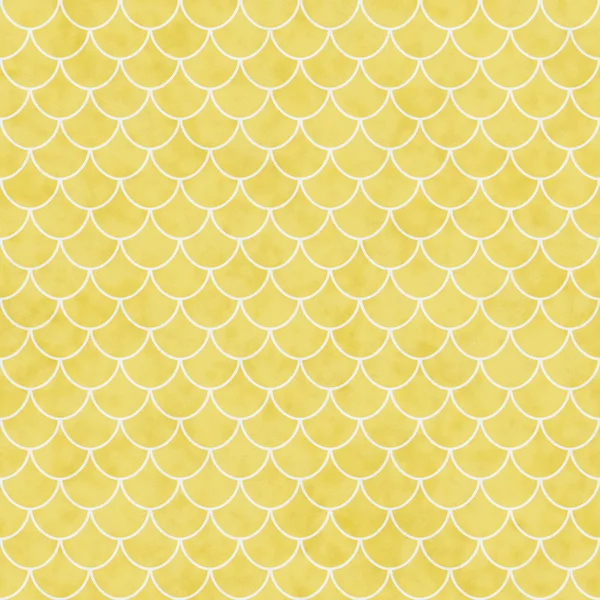 Gelbe und weiße Muschelfliesen Muster wiederholen Hintergrund — Stockfoto