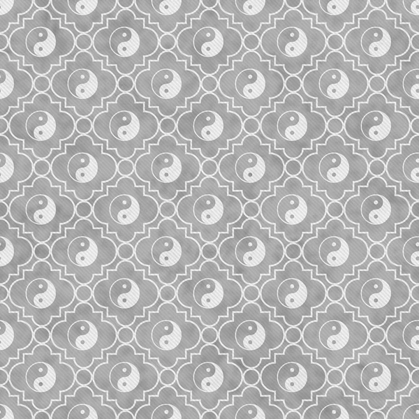 Gris y blanco Yin Yang patrón de azulejos repetir fondo —  Fotos de Stock