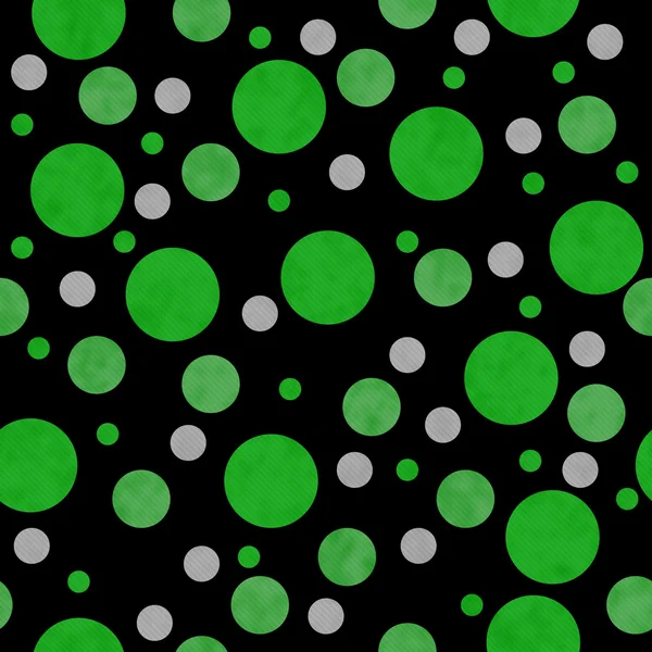 Fundo de tecido verde, branco e preto Polka Dot — Fotografia de Stock