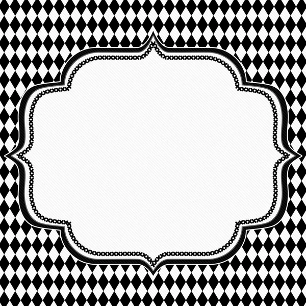 Schwarzer und weißer Diamant Hintergrund mit Stickerei — Stockfoto