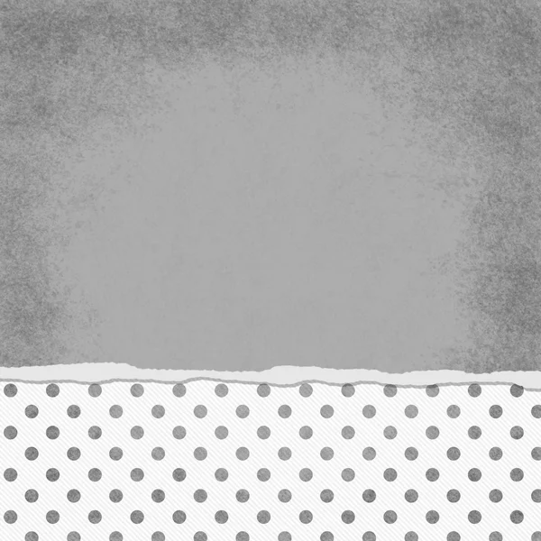 Square Gray and White Polka Dot Torn Grunge Textured Background — Stock Photo, Image