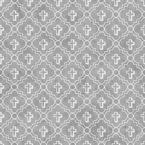Gray and White Cross Symbol Tile Pattern Repeat Background — Stock Photo, Image