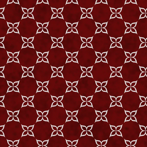 Red and White Flower Symbol Tile Pattern Repeat Background — Stock Photo, Image