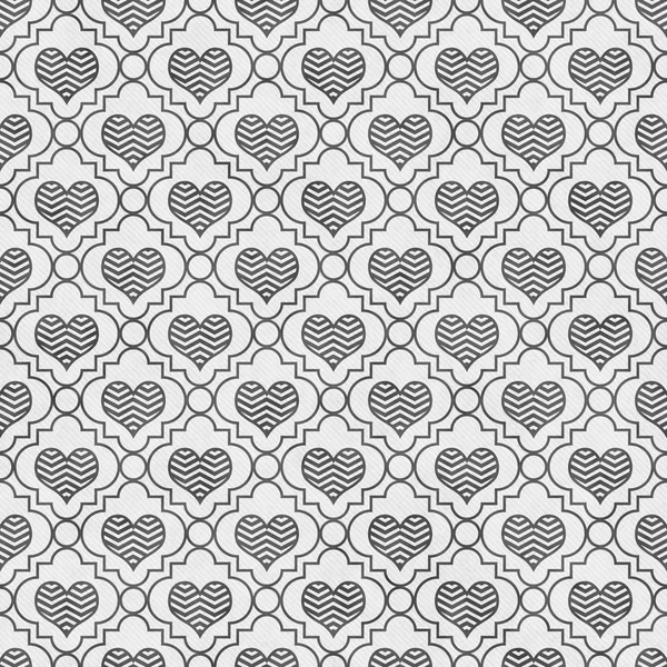 Gris y blanco Chevron Corazones patrón de azulejo repetir fondo — Foto de Stock