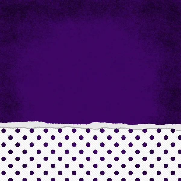 Cuadrado púrpura y blanco lunar desgarrado Grunge texturizado Backgroun —  Fotos de Stock