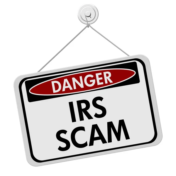 IRS Scam gevaar teken — Stockfoto
