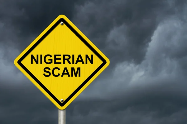 Nigerian Scam Warning Sign — Stock Photo, Image