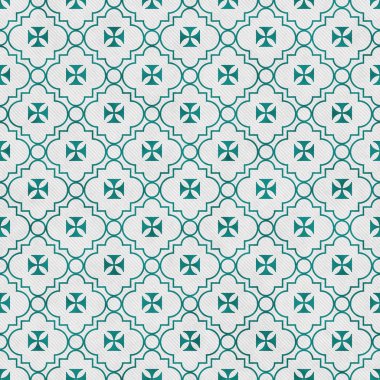 Deniz mavisi ve beyaz Malta haçı sembol döşeme deseni tekrar Backgrou