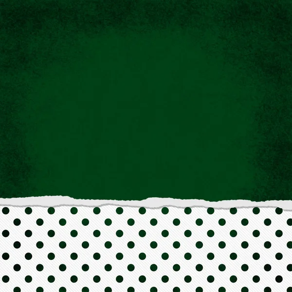 Quadrado verde e branco Polka Dot rasgado Grunge fundo texturizado — Fotografia de Stock