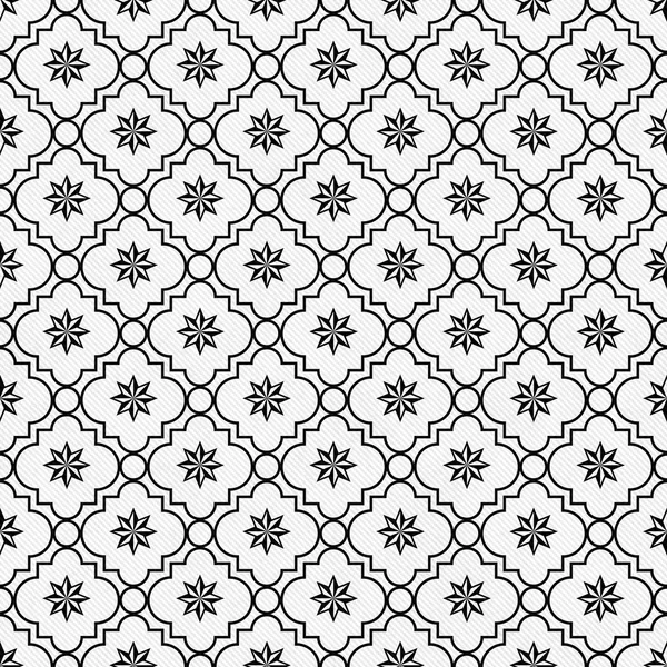 Black and White Eight Pointed Pinwheel Star Symbol Tile Pattern — Stock Photo, Image