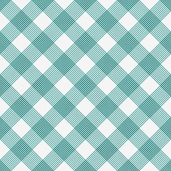 Teal and White Striped Gingham Tile Pattern Repeat Background — Stock Photo, Image