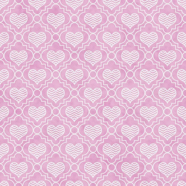 Pink and White Chevron Hearts Tile Pattern Repeat Background — Stock Photo, Image