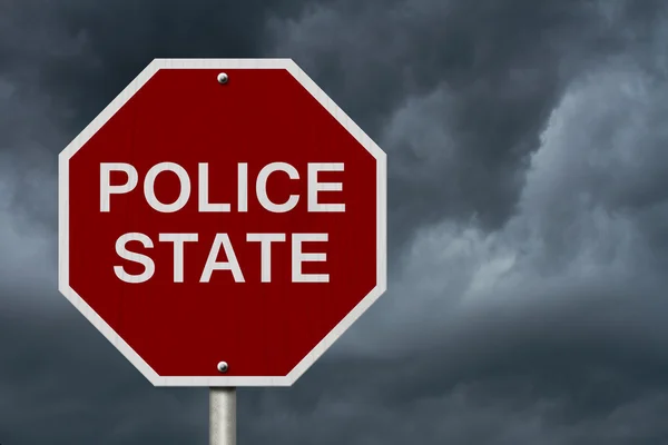 Stop Police State Road Sign — Stock Photo, Image