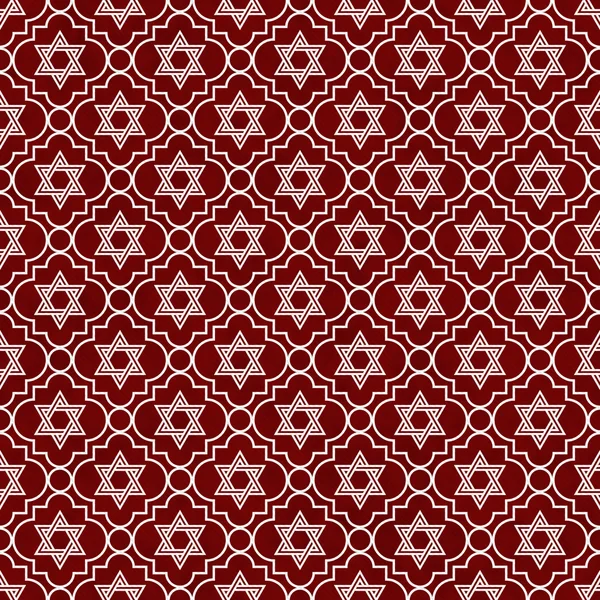 Red and White Star of David Repeat Pattern Background — Stock Photo, Image