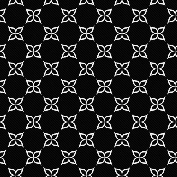 Patrón de azulejo de símbolo de flor blanco y negro Repetir fondo —  Fotos de Stock