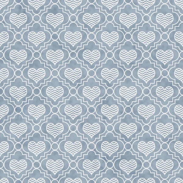 Blue and White Chevron Hearts Tile Pattern Repeat Background — Stock Photo, Image