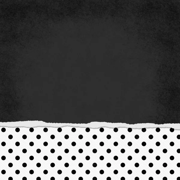 Square Black and White Polka Dot Torn Grunge Textured Background — Stock Photo, Image