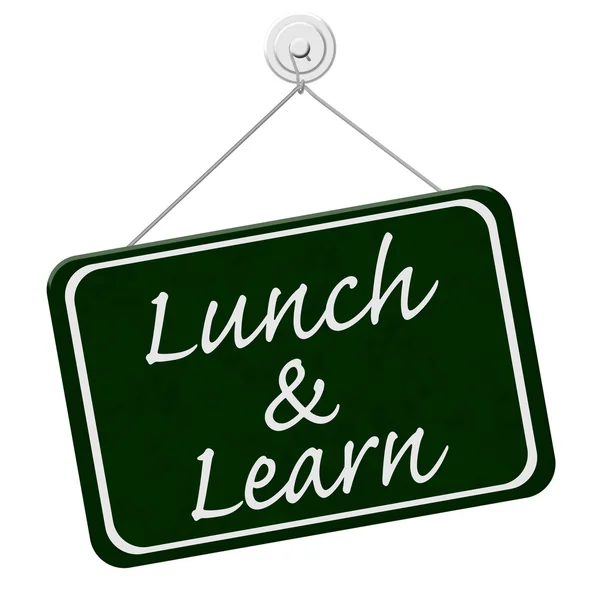 Lunch och lär-tecken — Stockfoto