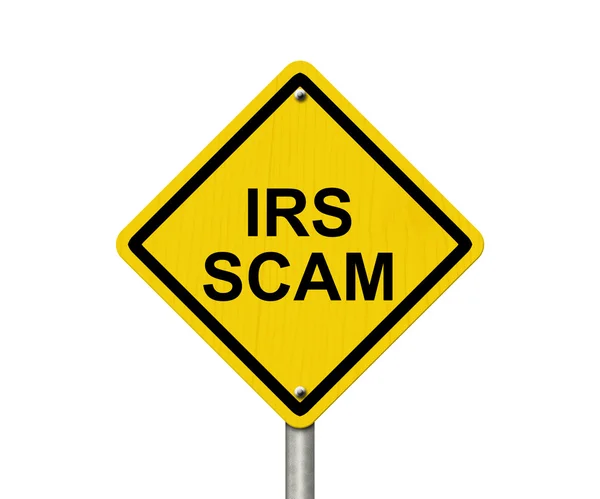 Irs scam aviso sinal — Fotografia de Stock