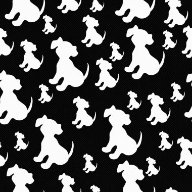 siyah ve beyaz köpek yavrusu köpek döşeme deseni tekrar arka plan