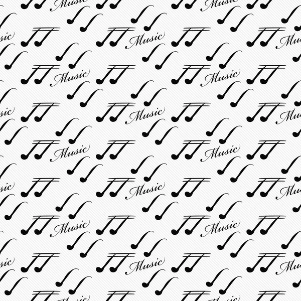 Símbolo de música en blanco y negro patrón de azulejo Repetir fondo — Foto de Stock
