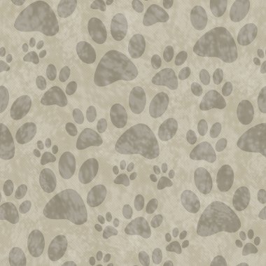 Brown Dog Paw Prints Tile Pattern Repeat Background