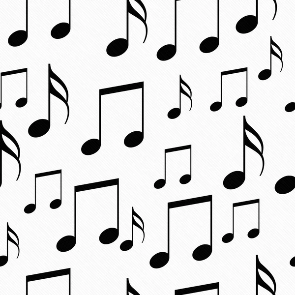 Musica in bianco e nero Note Tile Pattern Ripetere lo sfondo — Foto Stock