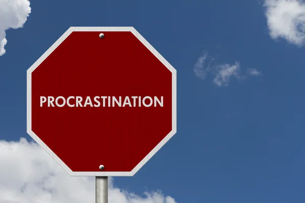 Stop Procrastination Panneau routier — Photo