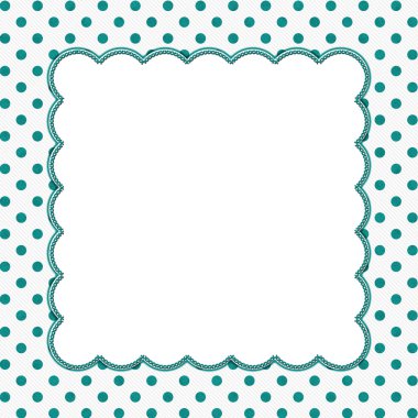 Deniz mavisi ve beyaz puantiyeli çerçeve arka plan
