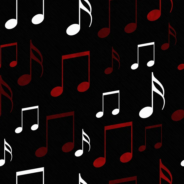 Red, Black and White Music Notes Tile Pattern Repeat Background — Stock Photo, Image