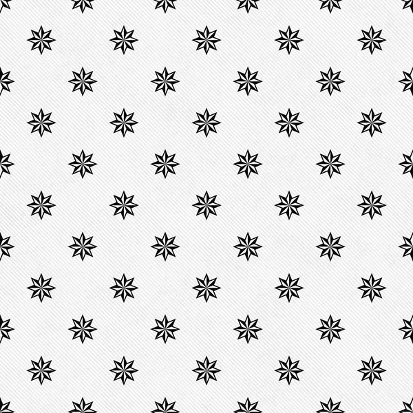 Black and White Eight Pointed Pinwheel Star Symbol Tile Pattern — Stock Photo, Image