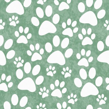Yeşil ve beyaz köpek pençe parmak döşeme deseni tekrar arka planı