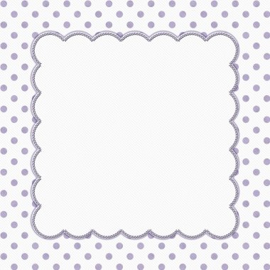 Mor ve beyaz puantiyeli çerçeve arka plan