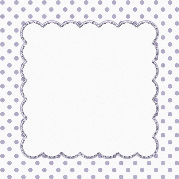 Paarse en witte Polka Dot Frame achtergrond — Stockfoto