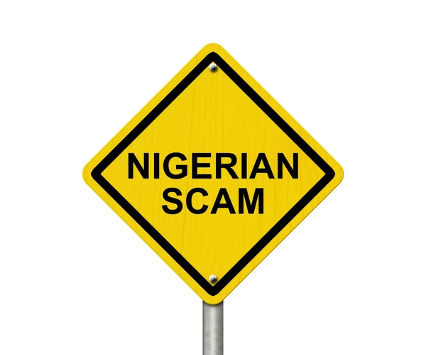 Nigérian Scam Avertissement signe — Photo