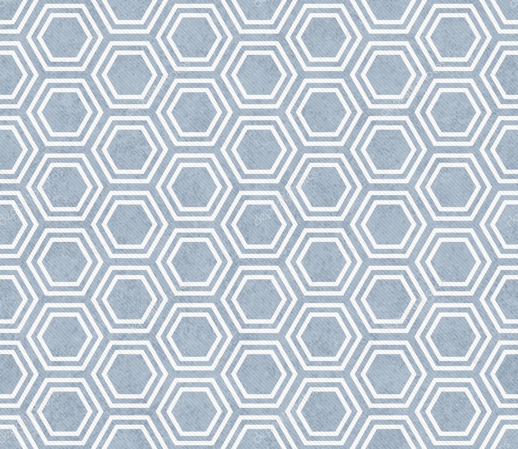 Blue and White Hexagon Tile Pattern Repeat Background