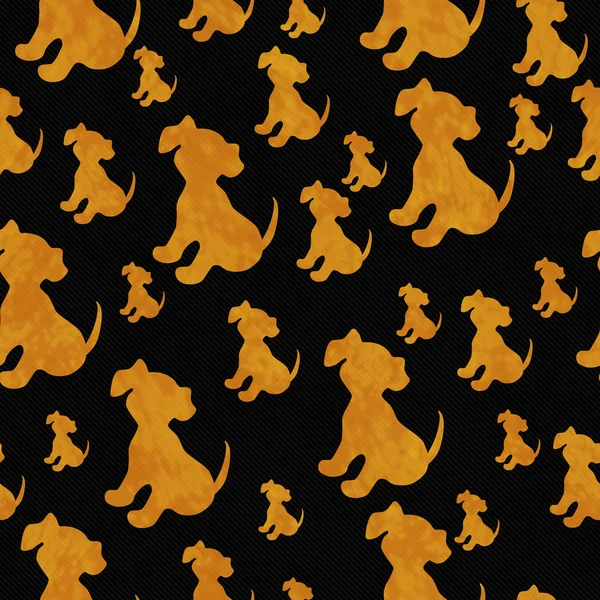 Black and Orange Puppy Dog Tile Pattern Repeat Background — Stock Photo, Image