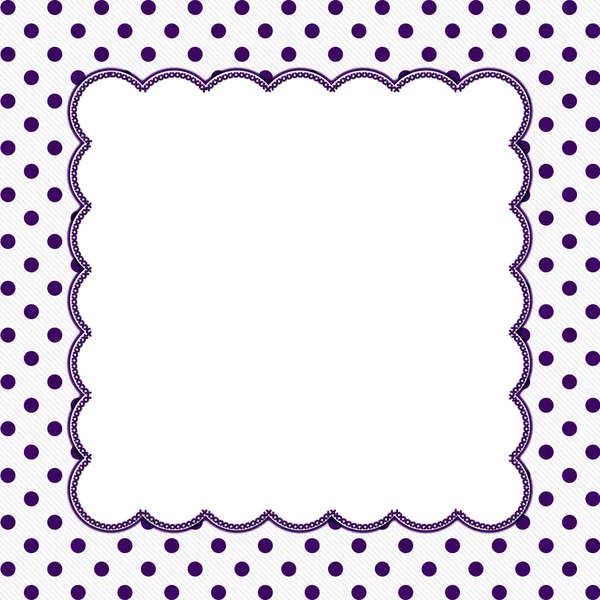 Viola e bianco Polka Dot Frame Sfondo — Foto Stock