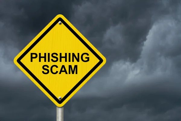 Útok typu phishing varovný signál — Stock fotografie