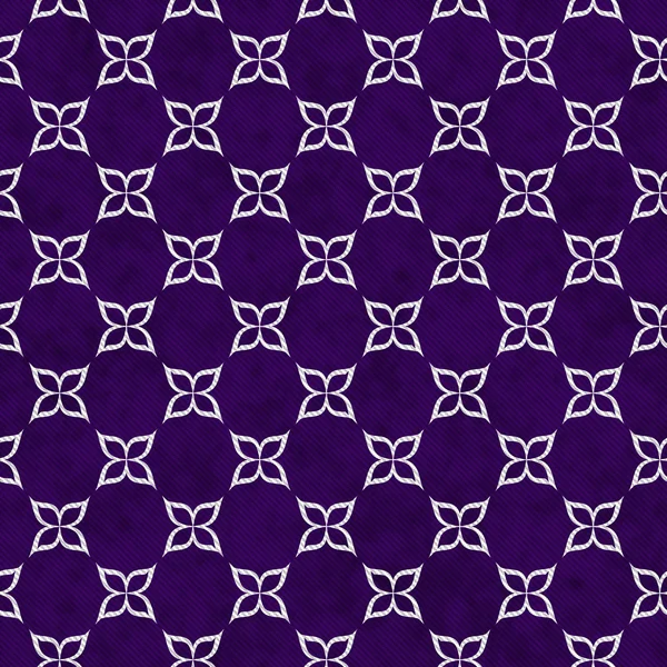 Viola e bianco Fiore Simbolo Tile Pattern Ripetere lo sfondo — Foto Stock