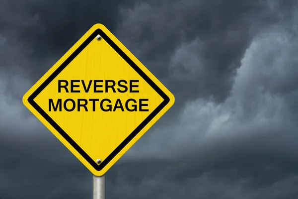Mortgage dikkat yol işareti ters çevir — Stok fotoğraf