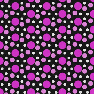 Pembe, beyaz ve siyah Polka Dot döşeme deseni tekrar arka planı