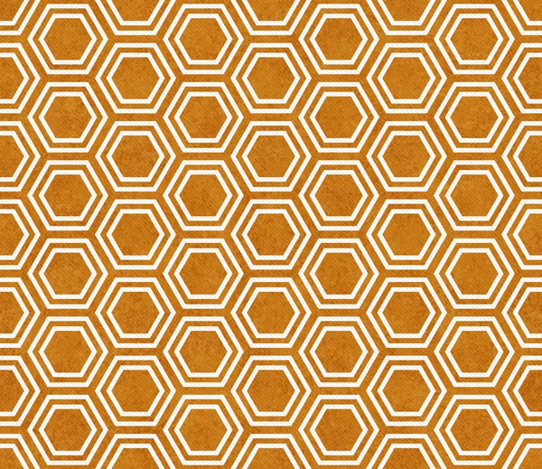 Orange and White Hexagon Tile Pattern Repeat Background — Stock Photo, Image