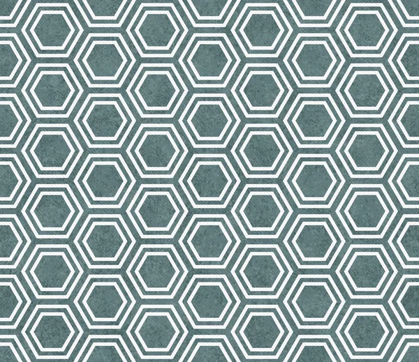 파란색과 흰색 육각형 타일 패턴 반복 배경 — 스톡 사진