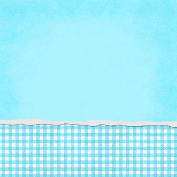 Square Teal and White Gingham Torn Grunge Textured Background — Stock Photo, Image