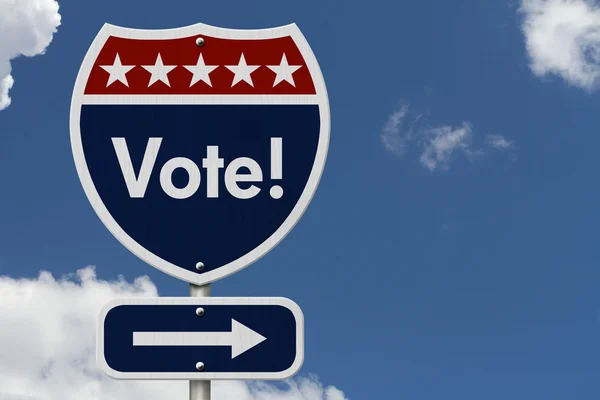 American Vote Highway Road Sign