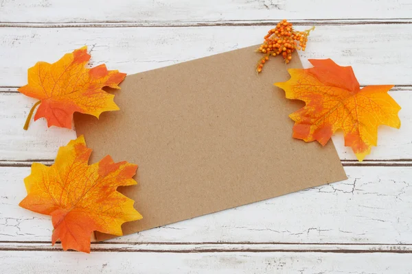 Az őszi üzenet üres kártya — Stock Fotó