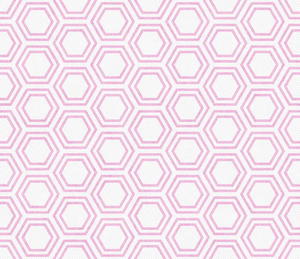 Padrão de telha de hexágono rosa e branco repetir fundo — Fotografia de Stock